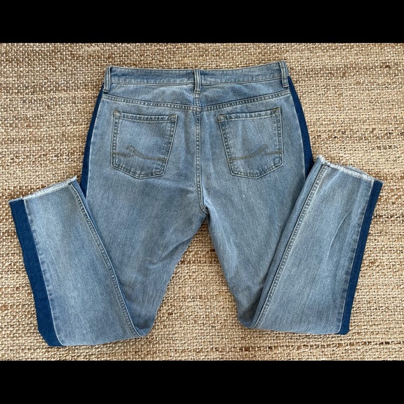 ROXY TWO TONED STRIPE FRAY HEM BOYFRIEND JEANS - Picture 2 of 3